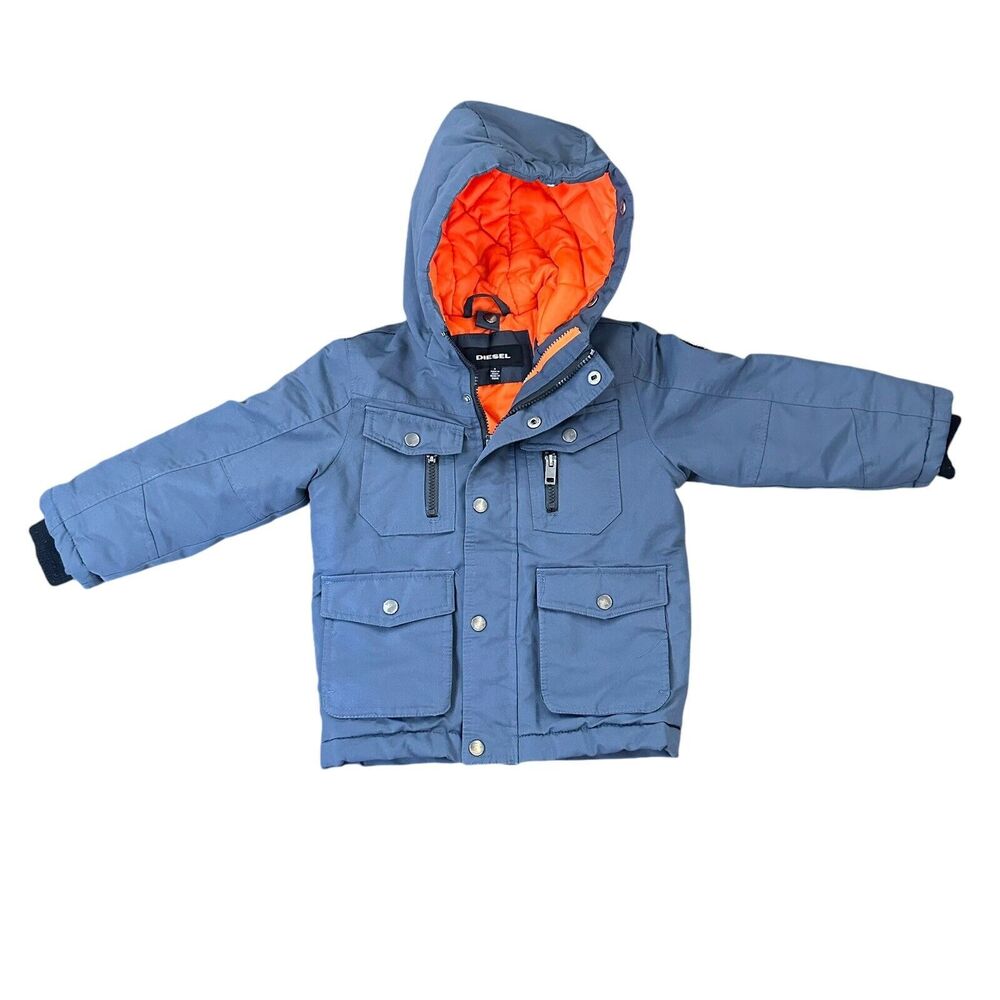 DIESEL Youth Boys Gray Puffer Winter Jacket Sz 4